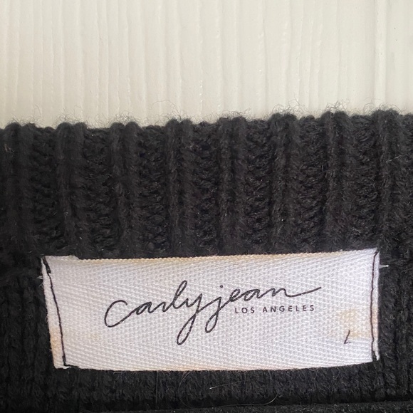 Carly Jean Los Angeles Midnight Black Crew Neck Sweater - Picture 2 of 5
